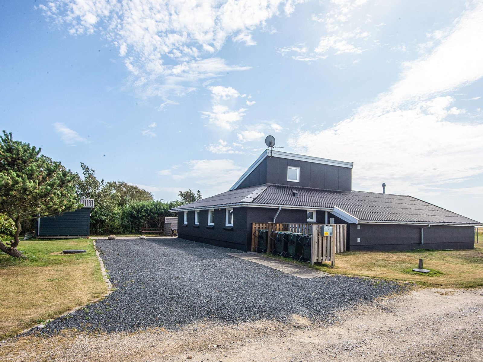 The driveway and gravel forecourt